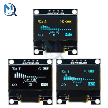 0.96 polegadas 128*64 OLED Módulo Azul/Branco/Amarelo Driver de Controlador de Tela LCD IIC Interface I2C de 4 Pinos Para Arduino