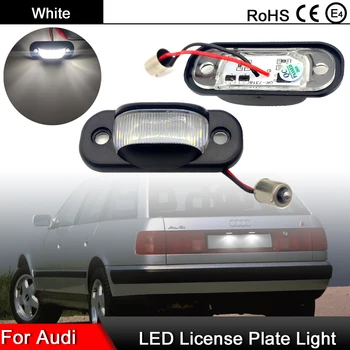 1 Par Para AUDI 80/B4 Cabriolet (tipo 8g) 100/C4 A6/C4 Alto Brilho LED Branco Luz da Placa de Licença o Número da Placa da Lâmpada