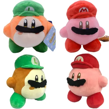 10 Cm Kawaii Super Mario Bros, Luigi Macio Recheado De Pelúcia Bonecos De Anime Kirby Caracteres Decoração De Almofadas Chaveiro Clássico Crianças Brinquedo De Presente