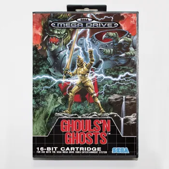 16 bits da Sega MD Cartucho de jogo com a caixa Varejo - Ghouls 'N Ghosts cartão de jogo para mega drive Genesis sistema