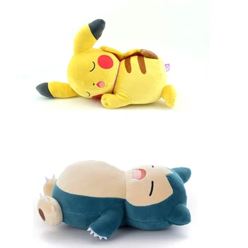 18-20cm Pokémon Brinquedos de Pelúcia para Dormir Rosto Pikachus Snorlax Kawaii Anime Bonecas de Coleção de Ornamentos Requintado Brinquedos para as Crianças