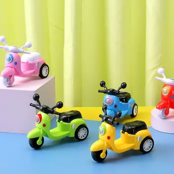 1pc Bebê Inércia Mini Moto Carro Brinquedos para Crianças de Plástico de Simulação de Moto Aprendizagem Precoce Engraçado Puxar Carros