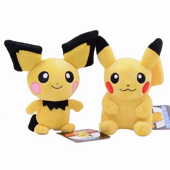 1Pcs 16CM TAKARA TOMY Pokemon Ir Bonecas Kawaii Pikachu Pichu brinquedos de Pelúcia Pokémon Anime de Pelúcia Recheado de Brinquedos Presentes Crianças