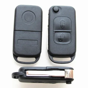 2 Botões Remoto Chave Case Flip Dobrável Chave de Shell Para a Mercedes Benz C E S ML SL ML55 AMG S500 SL500 W168 W124 Chave