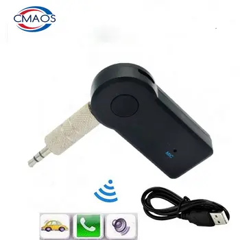 2 em 1 sem Fio Bluetooth Áudio e Músicas 5.0 Receptor de 3,5 mm de Streaming Auto A2DP Fone de ouvido AUX Conector do Adaptador de Microfone Handfree Carro PC