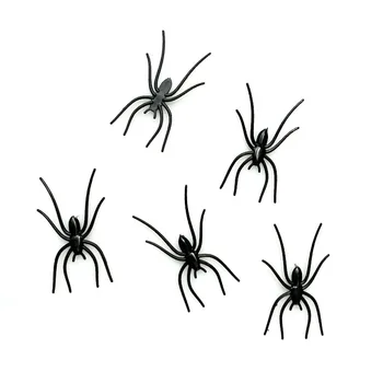 200pcs de Terror Black Spider Casa Assombrada teia de Aranha Barra de Festa Decoração de Suprimentos de Simulação Complicado Brinquedo de Criança a Decoração de Halloween