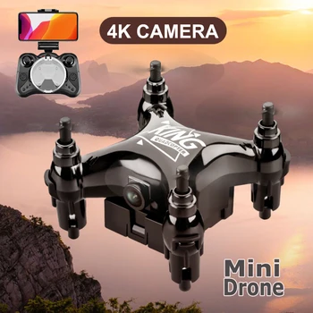 2021 Novo Mini Drone 4K HD WiFi da Câmera Fpv Ar Altitude de Pressão Mantenha o Preto E o Cinza Dobrável Quadcopter RC Dron Brinquedo