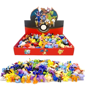 24-144 PCS Pokemon Caixa de Presente de Natal-Presente de Ação Figura Brinquedos Pikachu, Charizard Anime Figura de Pokemon Recolher Brinquedos Para Crianças