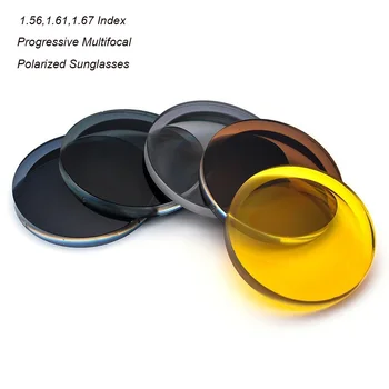 2PCs 1.56 1.61 1.67 Índice Multifocal Progressiva Óculos de Sol com Lentes de Óptica Miopia ou Hipermetropia Prescrição UV400 Óculos de Lente