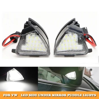 2pcs de LED Branco em espelho retrovisor de luzes poça de luz para o VW EOS Coelho Golf Variant Golf 5 5 6 GTI MKV R32 Jetta Passat