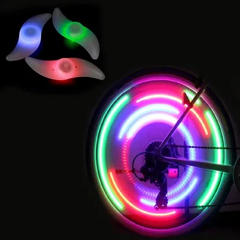 3 Modo de Iluminação de Néon do DIODO emissor Roda de Bicicleta Falou de Luz Impermeável da Cor da Moto Luz de Advertência de Segurança do Ciclismo Luz de Bicicleta Acessórios