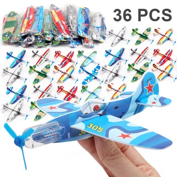 36PCS DIY Voando de Planador Espuma de Aviões Para Crianças Mini Avião de Papel Grande Festa de Aniversário Favor Goody Bag duplo Enchimentos Crianças Pinata