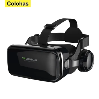 3D VR Shinecon Óculos Para 4.5 - 6.7 Telefone Com o Jogador Controlador de Fone de ouvido Tipo de Capacete VR Óculos Óculos de Viar Vídeo IOS Android