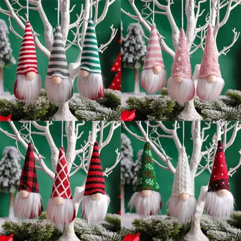 3Pcs de Natal Mini Gnome Bonecas Árvore de Natal Pingentes de Enfeites para Decoração de Natal para Casa Navidad, Em 2022, Ano Novo, Natal, Noel