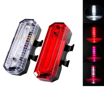 4 Modos de Luz de Moto Colorido Recarregável lanterna traseira de LED Super Brilhante Cycling Bicicleta de Cauda Luz de Advertência de Segurança Lanterna