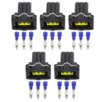 5 Conjuntos de 3 Pinos Jaqueta Conector do Sensor Automotivo Conector à prova d'água com o Terminal DJ7033C-3.5-21