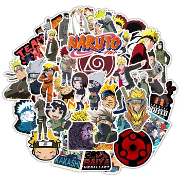 50pcs desenho animado Naruto Adesivos Legal Naruto Impermeável Etiqueta de Bagagem Skate Guitar Laptop Stikers Garoto de Brinquedo