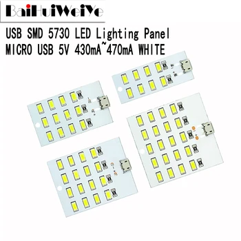 5PCS 5730 Smd 5V 430mA~470mA Branco Mirco Usb 5730 LED Llighting USB do Painel Móvel de Luz de Emergência, Luz de Luz de Alta Qualidade