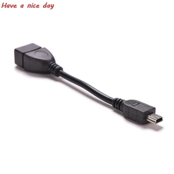 5pin Mini USB Macho Para USB 2.0 Tipo Uma Fêmea Adaptador de Host OTG Cabo OTG Cabo Para o Celular, Tablet, MP3, MP4, Câmera de 10 cm Preto