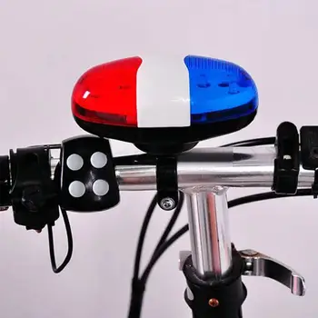 6 LED 4 Tom de Bicicletas, a Campainha Carro de Polícia Luz Eletrônica Sirene do Chifre para a Criança as Crianças Moto Scooter Ciclismo Acessórios da Lâmpada