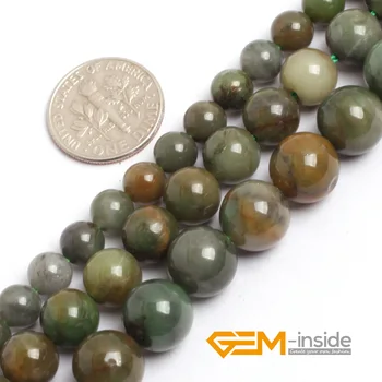 6mm 8mm 10mm Verde Africano Jades (Jadeite) Pérolas Naturais Jad Grânulos de Pedra DIY Miçangas Para Fazer Jóias de Esferas Vertente 15