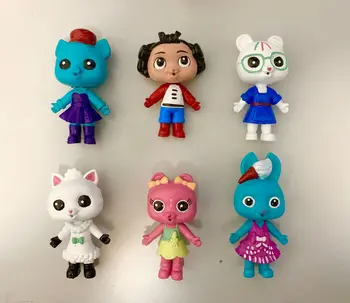 6pcs/set Gabby Casa de bonecas Figura de Ação Brinquedos dos desenhos animados do PVC Anime Figura de Modelo de Bonecas de Presente de Aniversário Para Criança