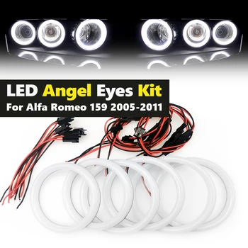 6pcs Super branco Brilhante de Algodão de cor de Led Angel Eyes kit de luzes diurnas DRL para a Alfa Romeo 159 2005-2011 Estilo Carro