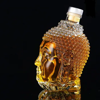 750 ml de Buda Forma de Cabeça de Vinho Decanter Criatividade Chumbo, Vidro de Cristal de Vidro de Vinho Zen Vodka, Whisky, Vinho tinto Garrafa de Barra de Casamento