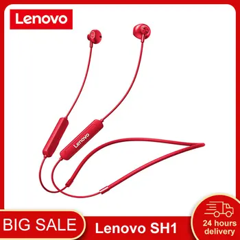 A Lenovo SH1 Decote sem Fio Fone de ouvido Bluetooth 5.0 APARELHAGEM hi-fi de Som de Qualidade IPX5 Impermeável Esportes Auricular Magnético Fones de ouvido Fone de ouvido