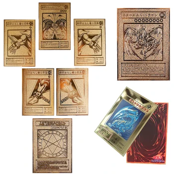 anime Yu-Gi-Oh! Novo Cartão De Deus Blue-Eyes White Dragon Goud Metaal Kaart Japanse Gouden Verboden Coleção de cartões de brinquedos presentes