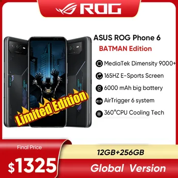 ASUS ROG Telefone 6 BATMAN Edição Limitada 5G de Jogos de Telefone MediaTek Dimensity 9000+ 165Hz AMOLED Tela do smartphone