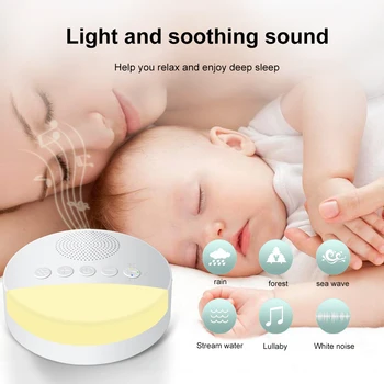 Bebê Ruído Branco Máquina Bebê Assistido Sono USB Noite, a Luz do Temporizador de Música de Suspensão de Som Player de Energia de Dormir Ajuda Dispositivo de Terapia