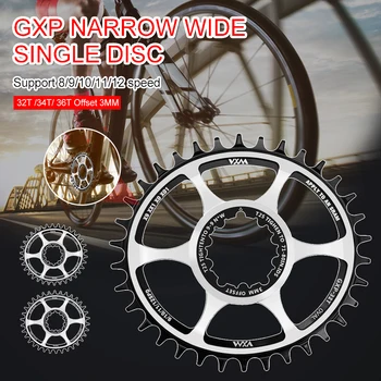 Bicicleta Oval Estreito Largo Pedaleira 32T/34T/36T de Bicicleta de Velocidade Única Pedaleira 3MM de Deslocamento Para a SRAM XX1 X0 X01 X9 GXP Moto Chainwheel