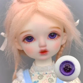 BJD boneca globo ocular adequado para 1/3 1/4 1/6 tamanho pequeno íris roxo pó de prata gerador de padrão de vidro, olho de boneca acessórios