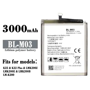 BL-MO3 BL-M03 Bateria Para LG rowlinson k22 rowlinson k22 Mais LMK200Z LMK200E LMK200B LM-K200 Telefone Móvel Bateria de 4000mAh BLM03