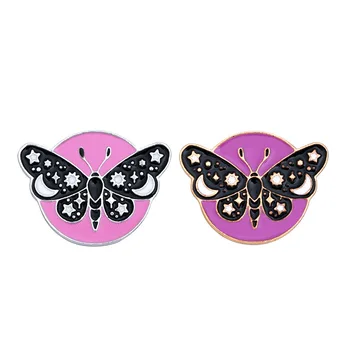 Cartoon forma de borboleta pino Roxo inseto série menina broche Saco de decoração crachá de Presente para os amigos