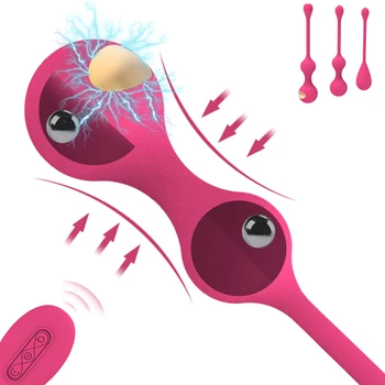 Choque elétrico Kegel Bola de Controle Remoto de Vibração Óvulo Vaginal Treinamento Muscular Dispositivo Masturbador Feminino Buceta de Brinquedo do Sexo para Mulheres