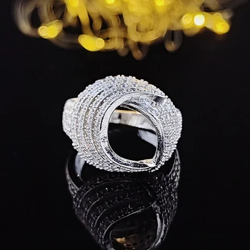 Cor prata Designer de Perfuração de Anéis de Noivado para as Mulheres de Presente de Natal para a Jóia das Senhoras Marca de Dedo Atacado Anel R4992