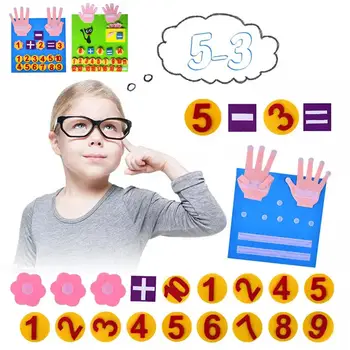Crianças Artesanal de Feltro Dedo Números de Matemática Brinquedo Não-tecido feito a mão com Materiais de BRICOLAGE Tecer Artesanato Digital de Ensino