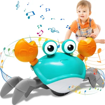 Crianças de Indução de Escape de Caranguejo com Música de Rastreamento Brinquedos Adequados para Crianças Automática de desvio de Obstáculos Brinquedos Interativos