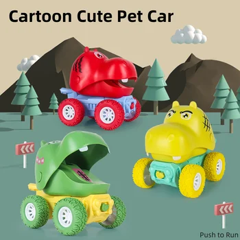 Crianças Hipopótamo Inércia dos desenhos animados Mini animal de Estimação Bonito Carro Brinquedos Bateria Livre de Animal Bonito Pressione Para Executar Atacado Presentes do Bebê