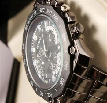 Criativo Homens Wacth Novo Preto de Aço Inoxidável Requintado Esportes, Moda relógio de Pulso Quente da Venda de relógios de Quartzo masculino Reloje Relógio