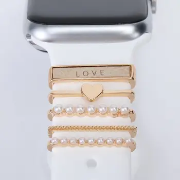 Decoração Para a Apple faixa de relógio de Jóias de Diamante Encantos para o iWatch/Galaxy watch 4/Classic/3 Bracelete Pulseira de Silicone Acessórios