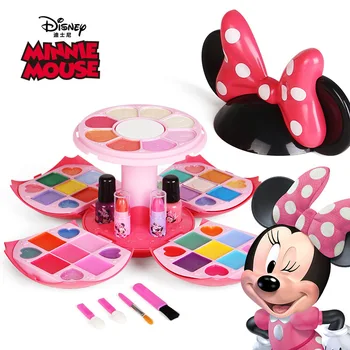 Disney desenho infantil Princesa Minnie Menina Conjunto Brinquedo Menina Caixa de Maquiagem de Presente Palco do Show de Cosméticos