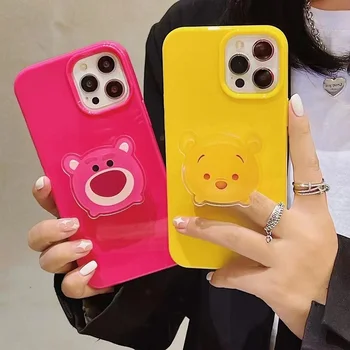 Disney Winnie the Pooh Morango Urso de Dobramento de Telefone de Suporte é adequado para iPhone e Xiaomi todos os telefone inteligente presentes