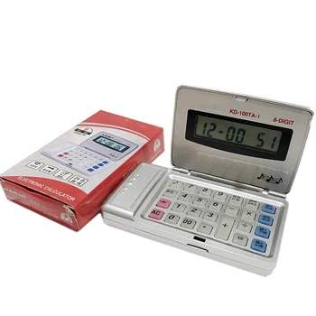 Dobramento de 8 Dígitos, Visor LCD Grande Calculadora de Bolso Calculadoras de Bolso com o Relatório da Voz, e Tempo de Exibição de Calendário para Escritório