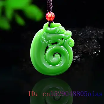 Dragão de Jade Pingente Chinês Jadeite Moda Esculpida Colar Presentes Amuleto Jóias Dupla face Charme Natural
