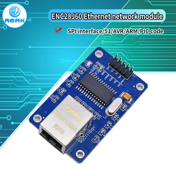 ENC28J60 LAN Placa de Rede Ethernet Módulo de 25MHZ de Cristal AVR 51 LPC STM32 3.3 V para arduino