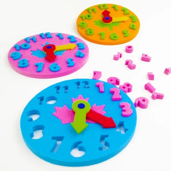 Ensino Jardim-De-Infância Manual Diy Eva Relógio Aprendizagem Precoce De Educação Bebê Brinquedos De Ensino Montessori Aids Matemática Brinquedos