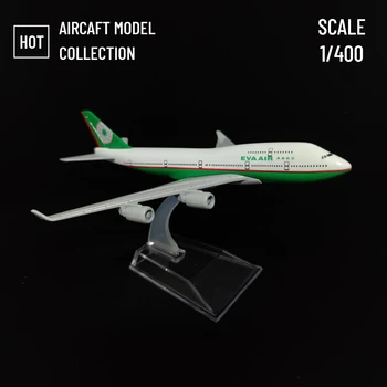 Escala de 1:400 Metal Aviação Réplica, Eva B747 Avião Fundido Modelo de Aeronave, o Avião Miniatura, Decoração de Casa de Brinquedos de Presente para o Menino